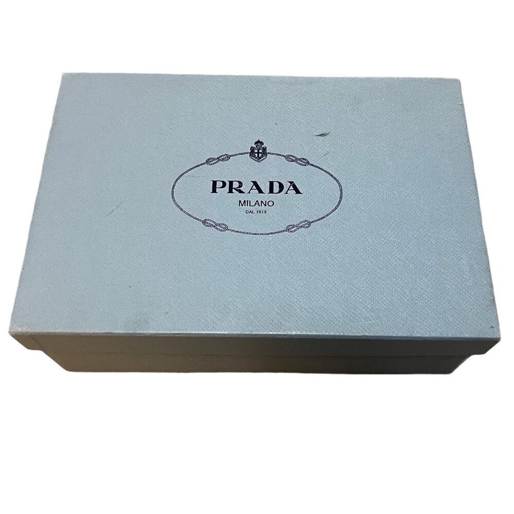 Prada Size 39.5 Leather Turnlock Slingback Sandals Black Block Heel Minimalist - Picture 13 of 15